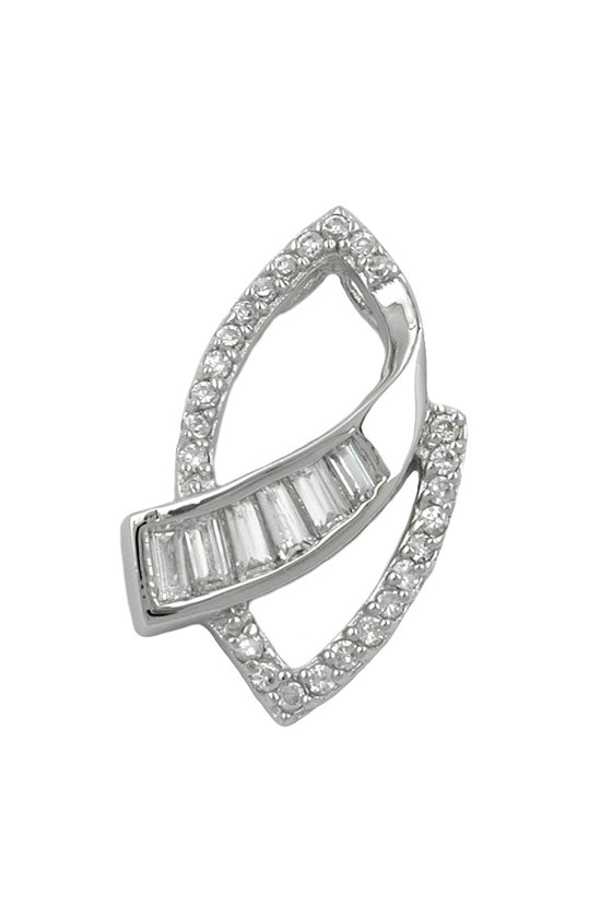 PENDANT INTERWOVEN ROUND AND SQUARE CZ SILVER 925