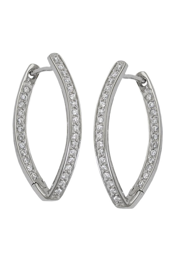 HOOP EARRINGS WITH ZIRCONIA SILVER 925