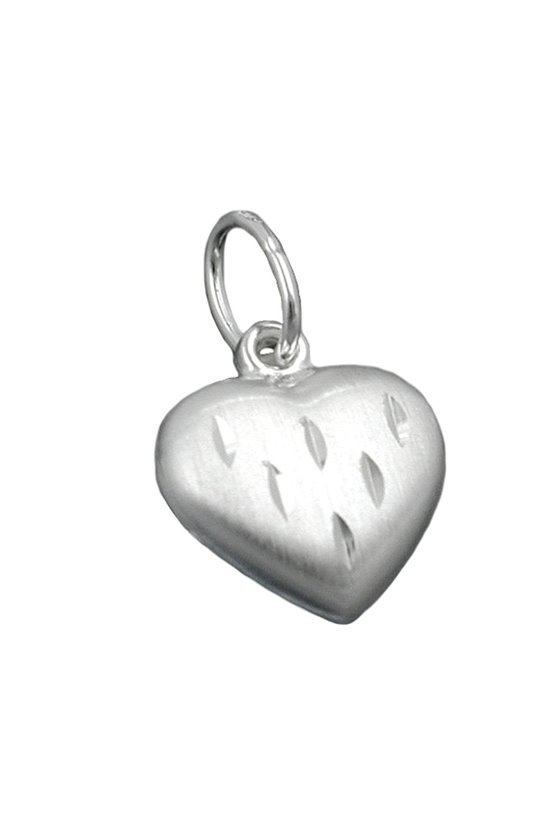 PENDANT HEART MATT FINISH SILVER 925