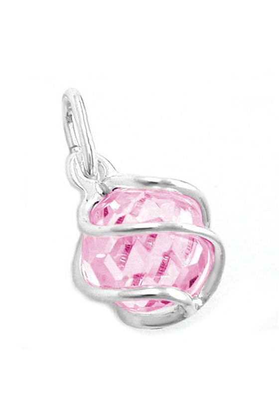 PENDANT ZIRCONIA-PINK SILVER 925