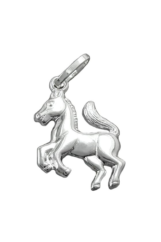 PENDANT 12MM HORSE SHINY SILVER 925