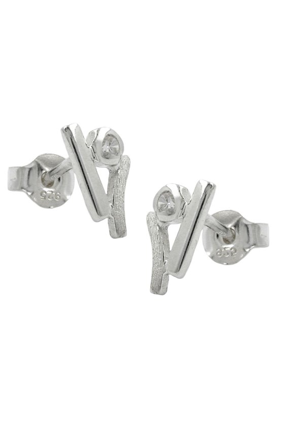 STUD EARRINGS ZIRCONIA CRYSTALS SILVER 925