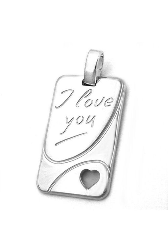 PENDANT DOG TAG 'I LOVE YOU' SILVER 925