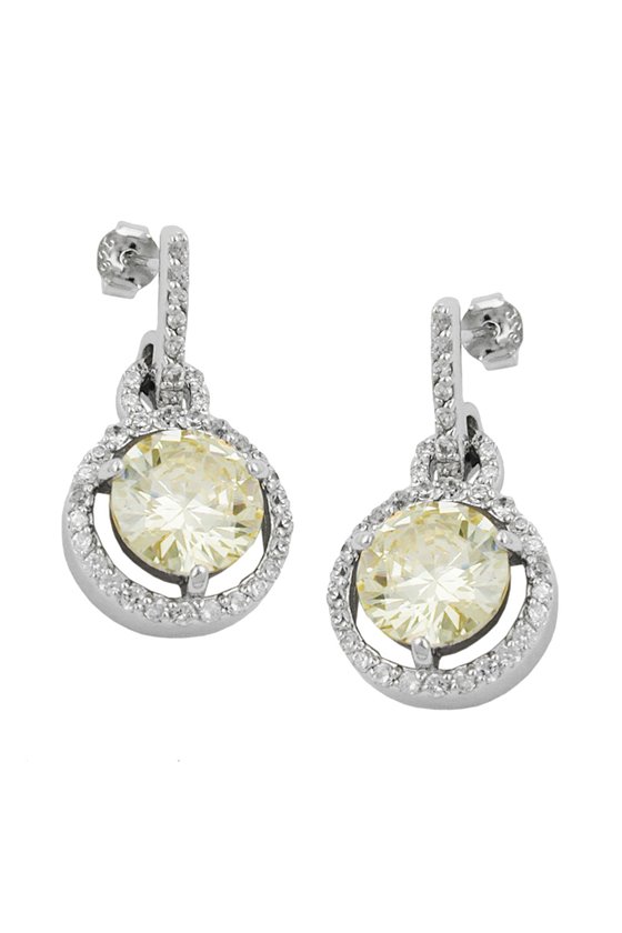 EARSTUDS RING CZ WHITE CZ OLIVE SILVER 925