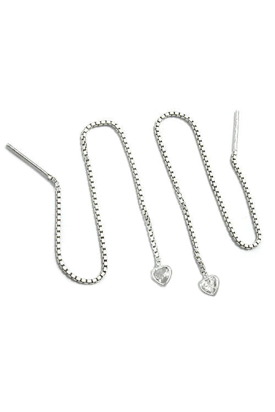 EARRINGS CHAIN CUBIC ZIRCONIA SILVER 925