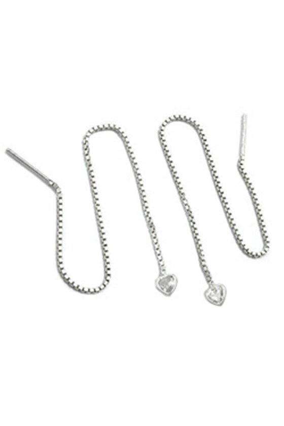 EARRINGS CHAIN CUBIC ZIRCONIA SILVER 925