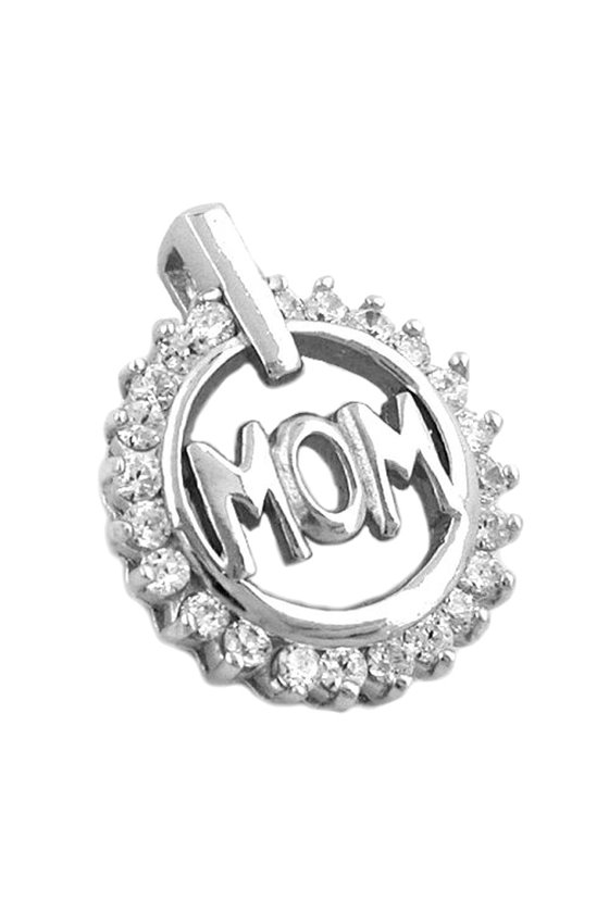 PENDANT RING 'MOM' ZIRKONIA SILVER 925