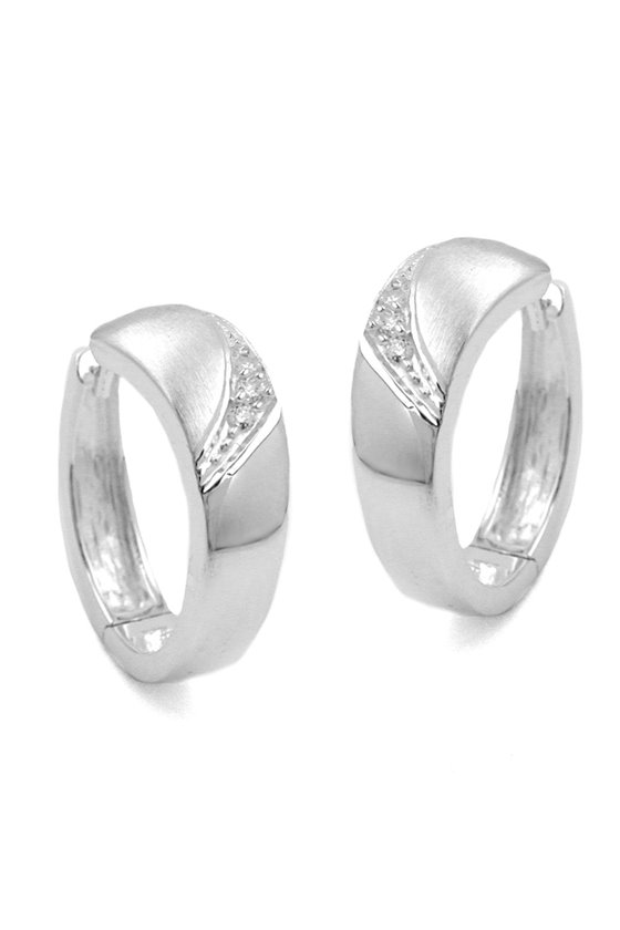 HOOP EARRINGS ZIRCONIA SILVER 925