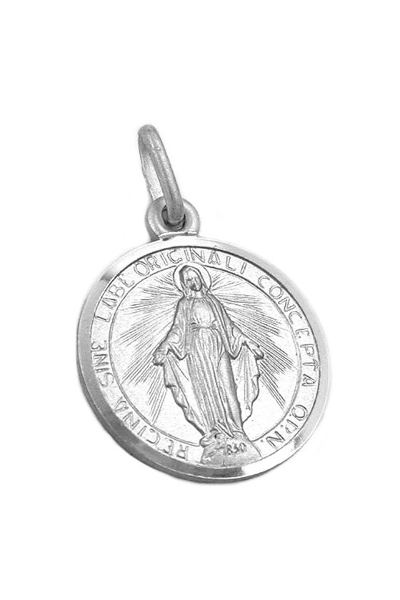RELIGIOUS MEDAL MOTHER MARY SILVER 925