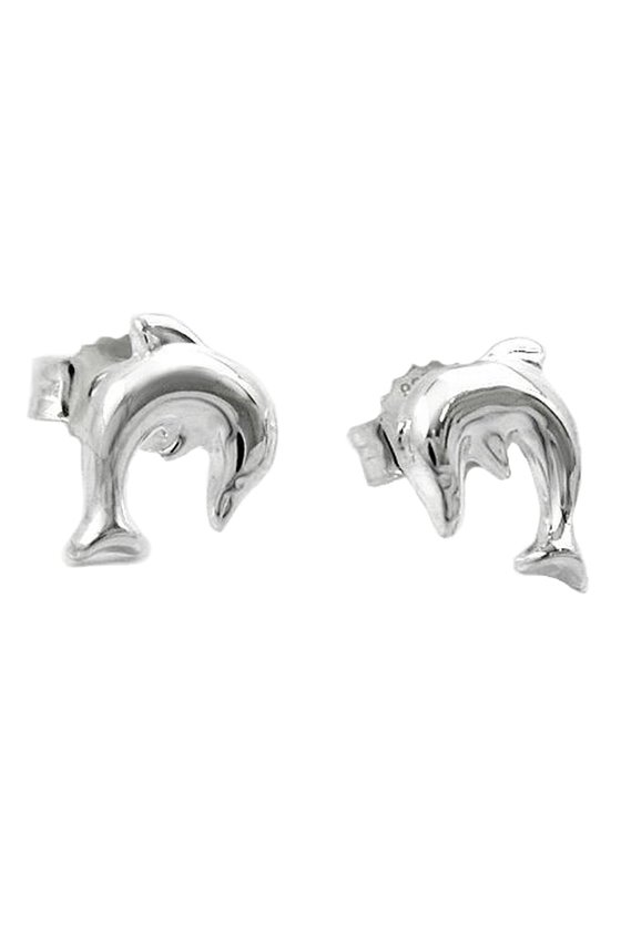 EARRINGS DOLPHINS SHINY SILVER 925