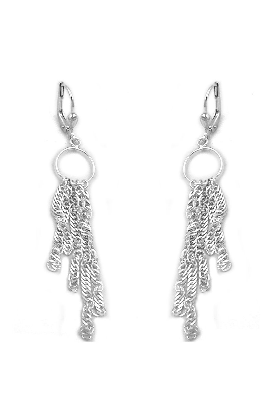 LEVERBACK EARRINGS 5 CHAINS SILVER 925