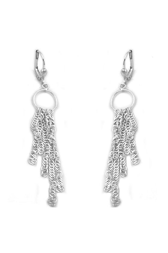 LEVERBACK EARRINGS 5 CHAINS SILVER 925