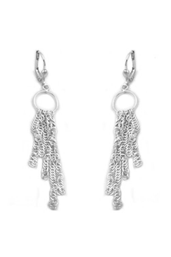 LEVERBACK EARRINGS 5 CHAINS SILVER 925