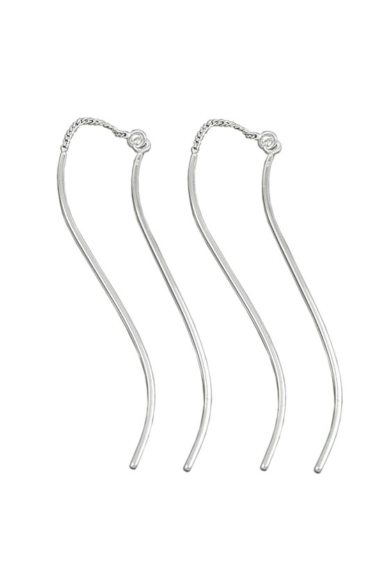 EARRINGS DOUBLE WAVE SILVER 925
