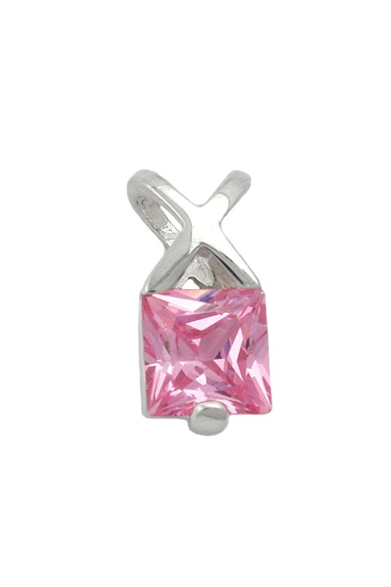 PENDANT ZIRCONIA PINK SILVER 925