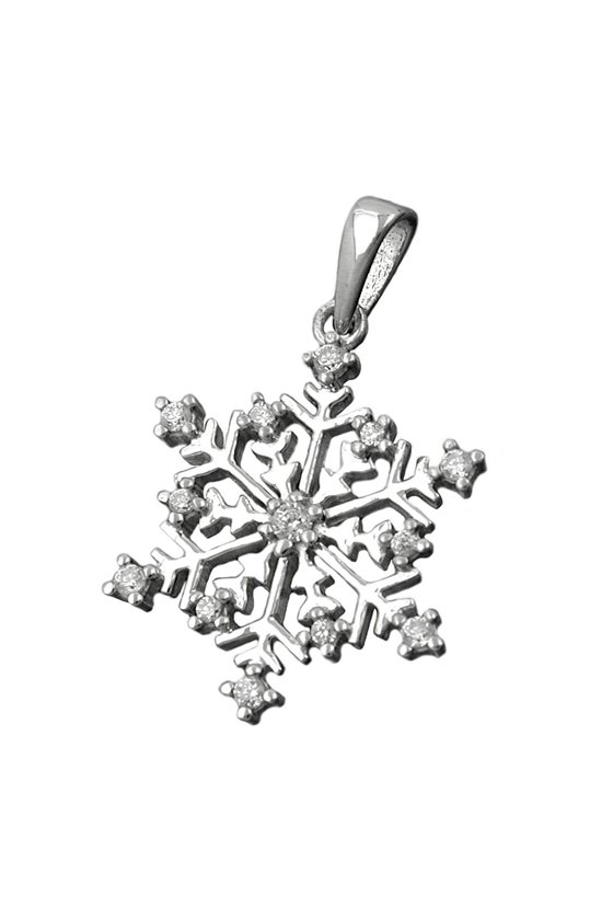 PENDANT SNOWFLAKE ZIRCONIA SILVER 925