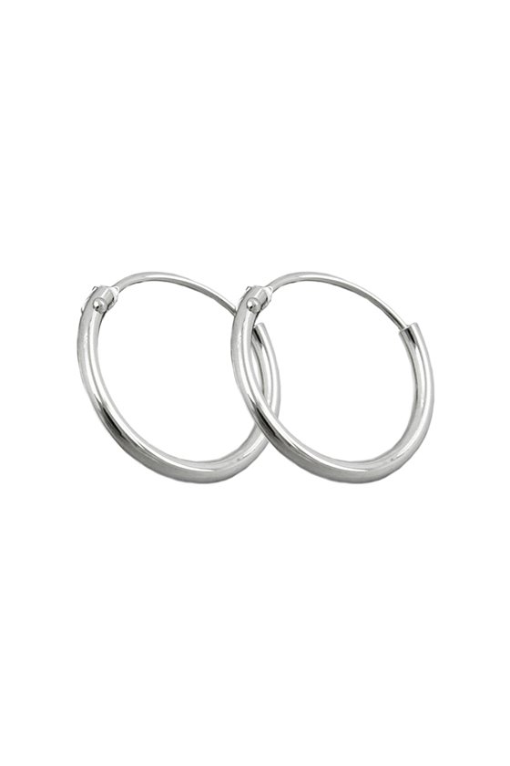 HOOP EARRINGS PLAIN & THIN SILVER 925