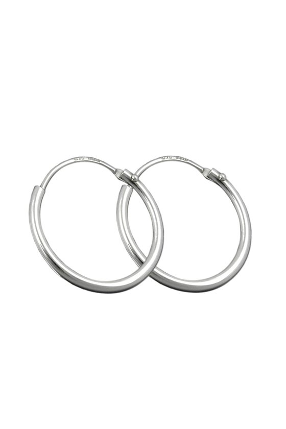 HOOP EARRINGS PLAIN & THIN SILVER 925
