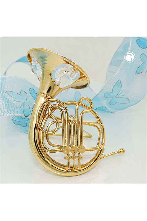FRENCH HORN WITH CRYSTAL ELEMENTS