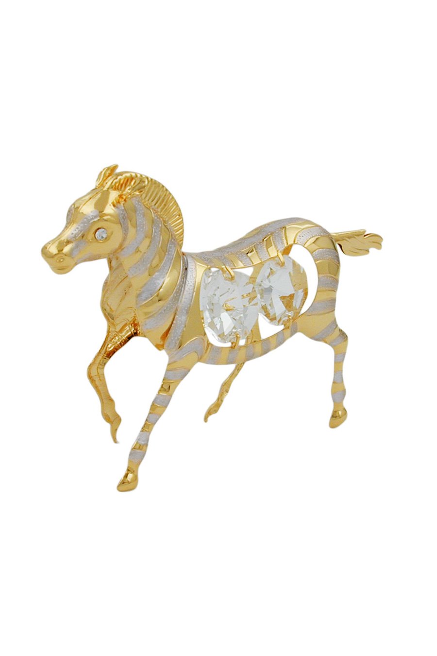 ZEBRA WITH CRYSTAL ELEMENTS GOLD PLATED