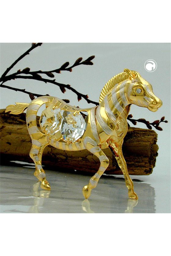 ZEBRA WITH CRYSTAL ELEMENTS GOLD PLATED