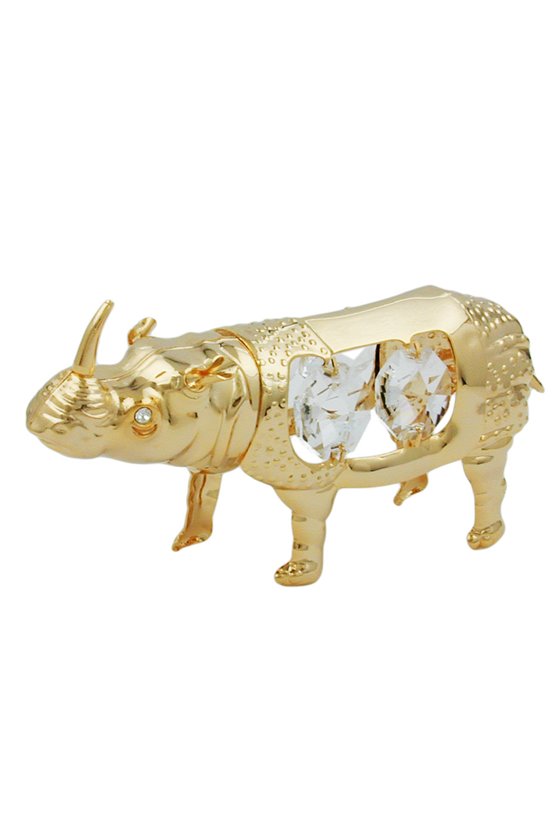 THINOCEROS WITH CRYSTAL ELEMENTS GOLD PLATED