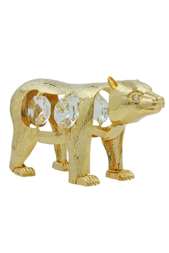 POLAR BEAR WITH CRYSTAL ELEMENTS GOLD PLATED
