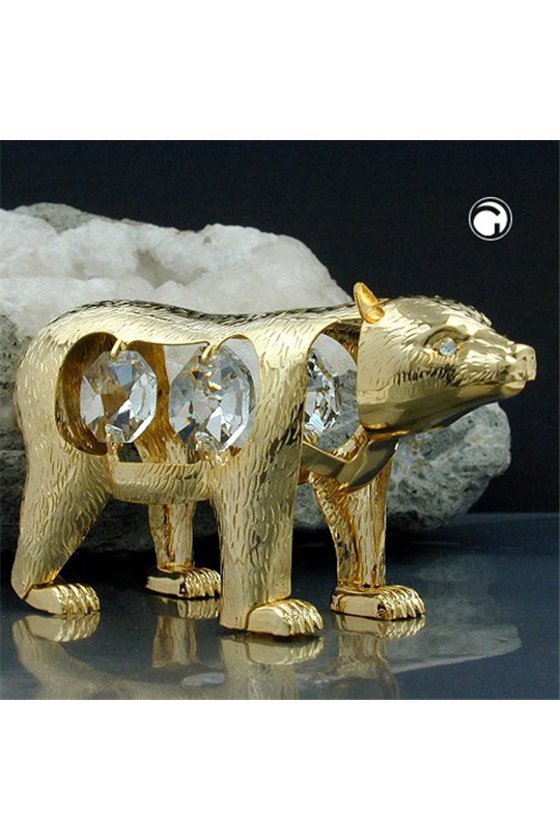 POLAR BEAR WITH CRYSTAL ELEMENTS GOLD PLATED