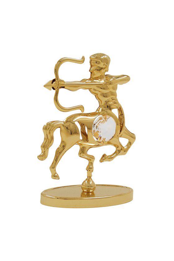 ZODIAC SIGN SAGGITARIUS WITH CRYSTAL ELEMENTS GOLD PLATED