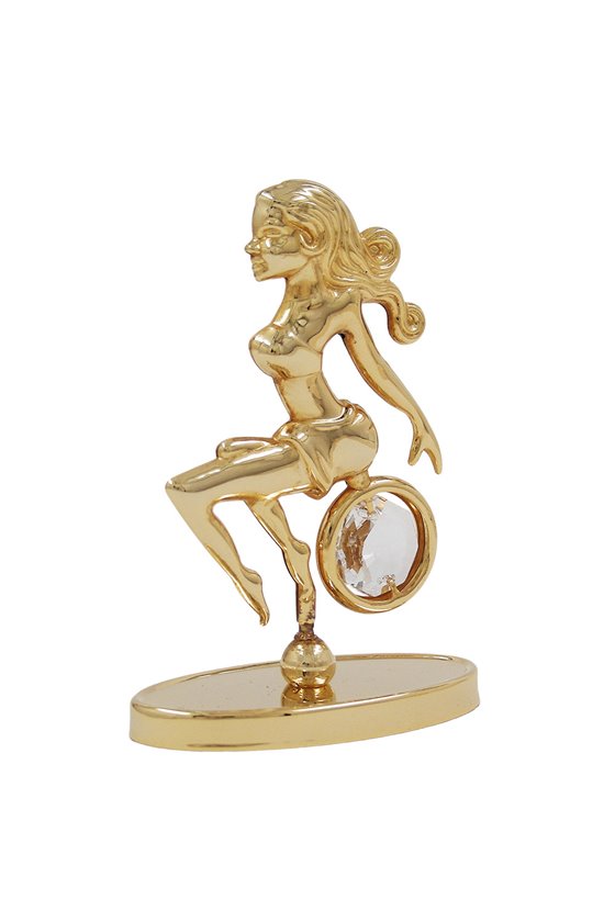 ZODIAC SIGN VIRGO WITH CRYSTAL ELEMENTS GOLD PLATED