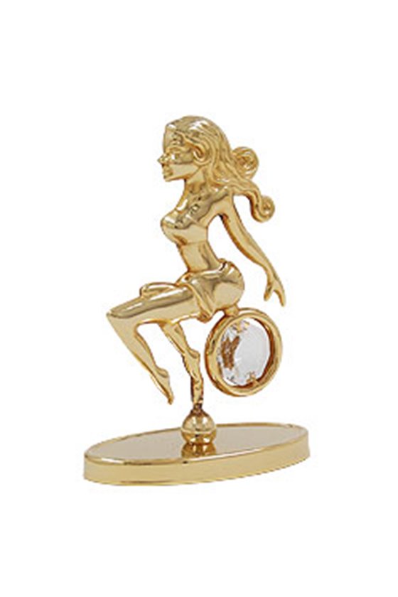 ZODIAC SIGN VIRGO WITH CRYSTAL ELEMENTS GOLD PLATED