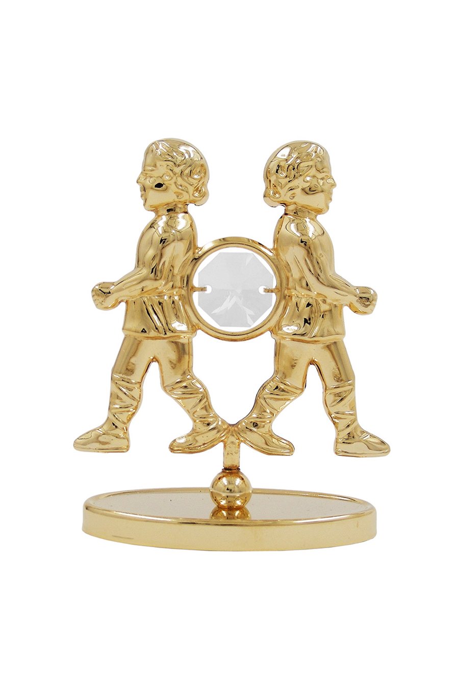 ZODIAC SIGN GEMINI WITH CRYSTAL ELEMENTS GOLD PLATED