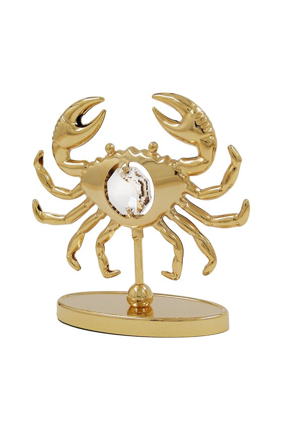 ZODIAC SIGN CANCER WITH CRYSTAL ELEMENTS GOLD PLATED