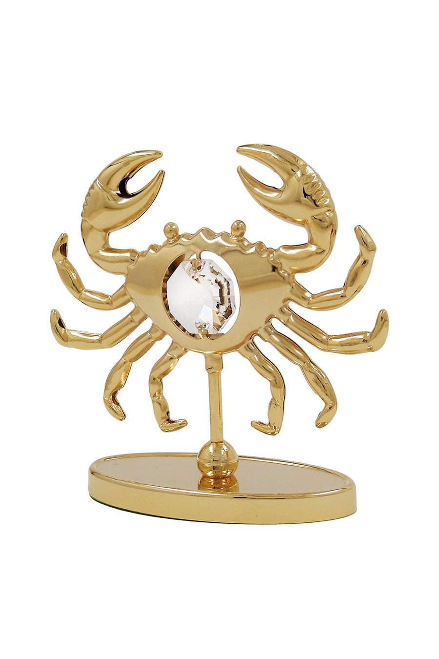 ZODIAC SIGN CANCER WITH CRYSTAL ELEMENTS GOLD PLATED