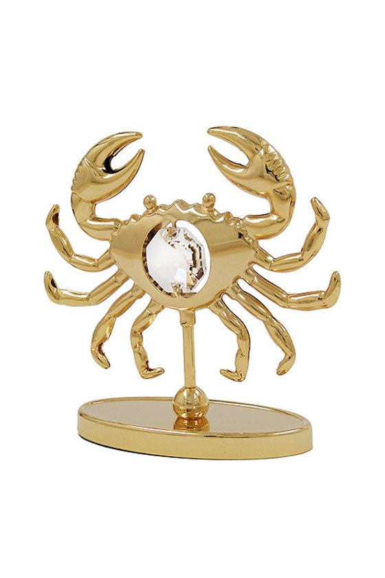 ZODIAC SIGN CANCER WITH CRYSTAL ELEMENTS GOLD PLATED