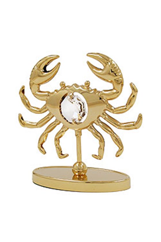 ZODIAC SIGN CANCER WITH CRYSTAL ELEMENTS GOLD PLATED