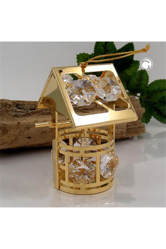 WISHING WELL WITH CRYSTAL ELEMENTS GOLD PLATED