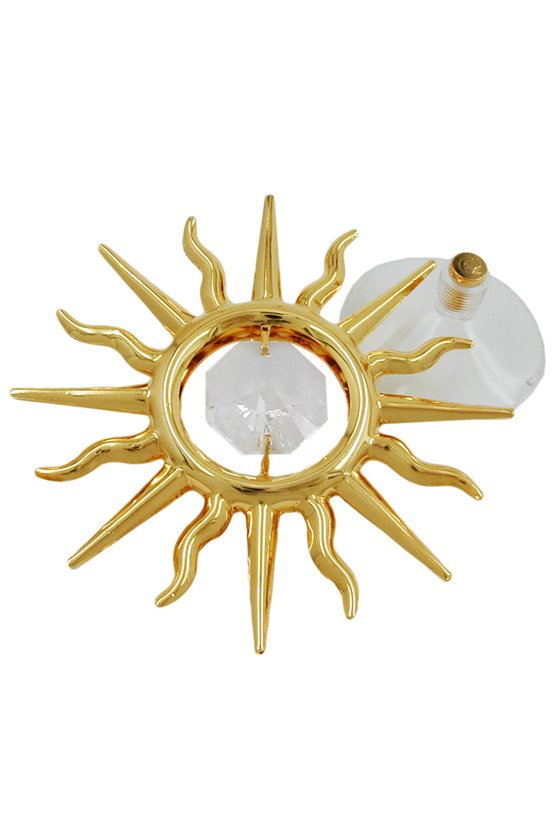 SUNCATCHER SUN WITH CRYSTAL ELEMENTS GOLD PLATED