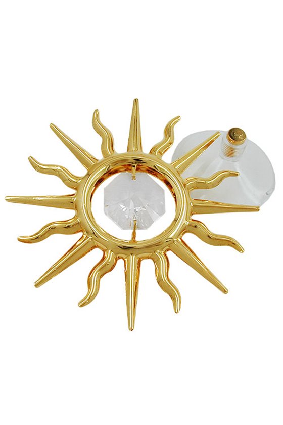 SUNCATCHER SUN WITH CRYSTAL ELEMENTS GOLD PLATED