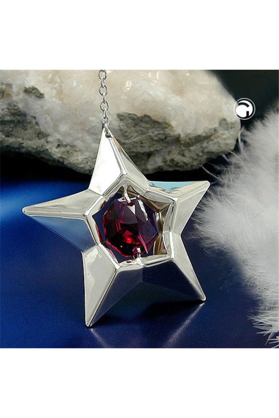 STAR WITH CRYSTAL ELEMENTS SILVER PLATED