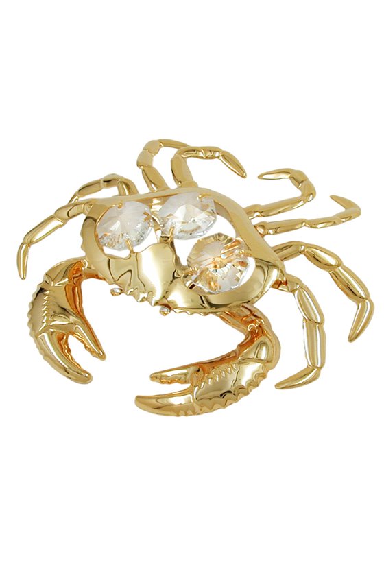 CRAB WITH CRYSTAL ELEMENTS GOLD PLATED
