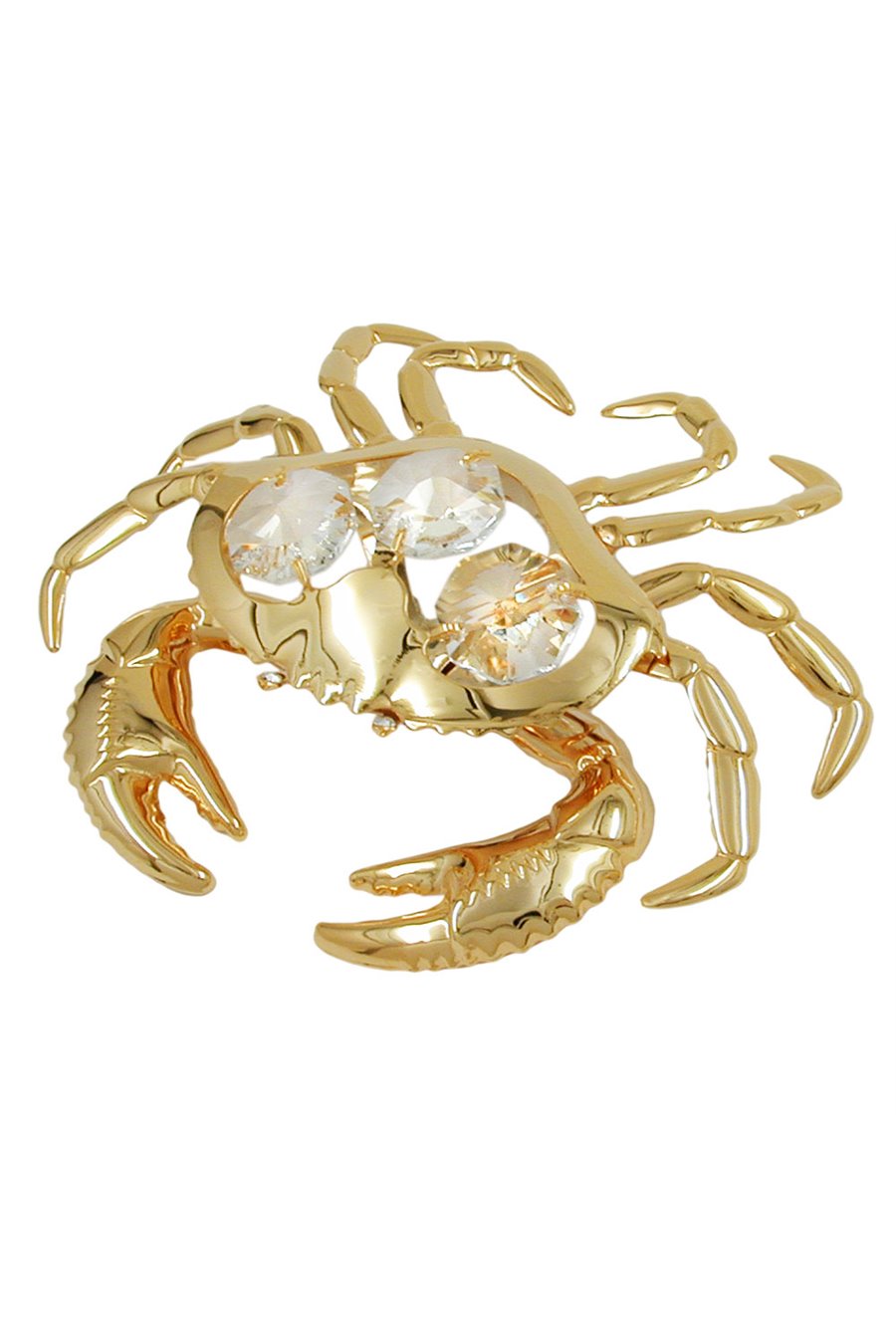CRAB WITH CRYSTAL ELEMENTS GOLD PLATED