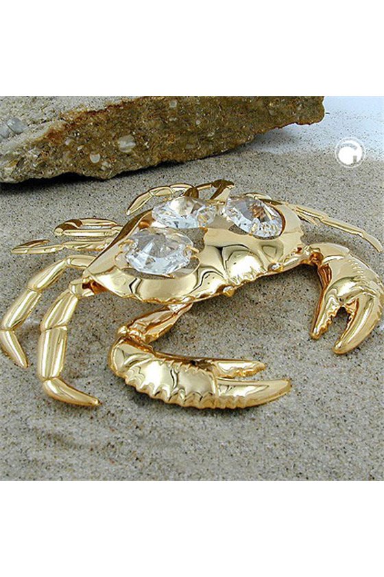CRAB WITH CRYSTAL ELEMENTS GOLD PLATED