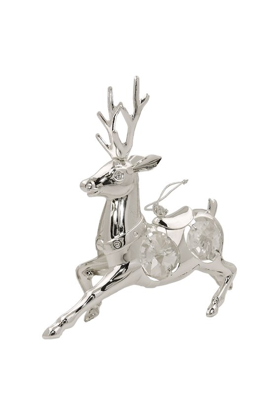 HANGING DECORATION DEER WITH CRYSTAL ELEMENTS SILVER PLATED