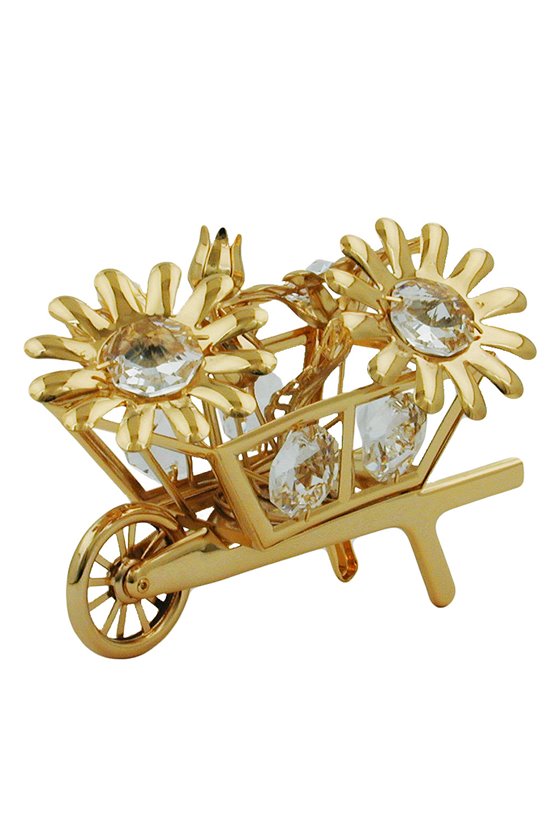 FLOWER CART CLEAR WITH CRYSTAL ELEMENTS