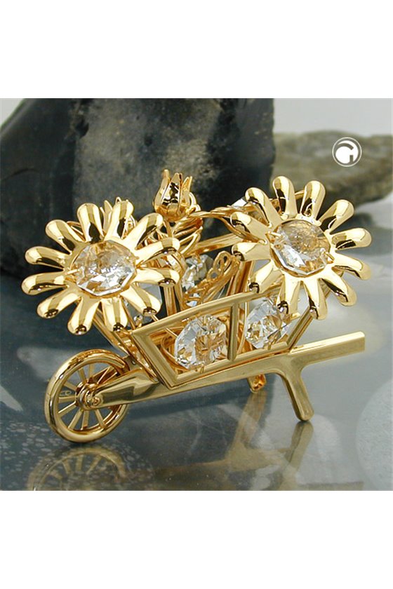 FLOWER CART CLEAR WITH CRYSTAL ELEMENTS