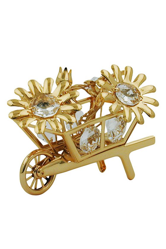 FLOWER CART CLEAR WITH CRYSTAL ELEMENTS