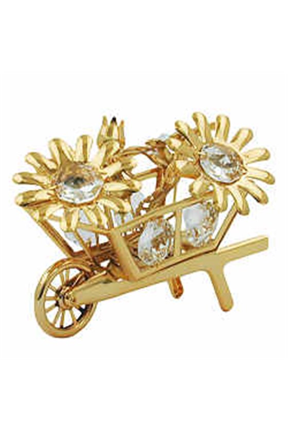 FLOWER CART CLEAR WITH CRYSTAL ELEMENTS
