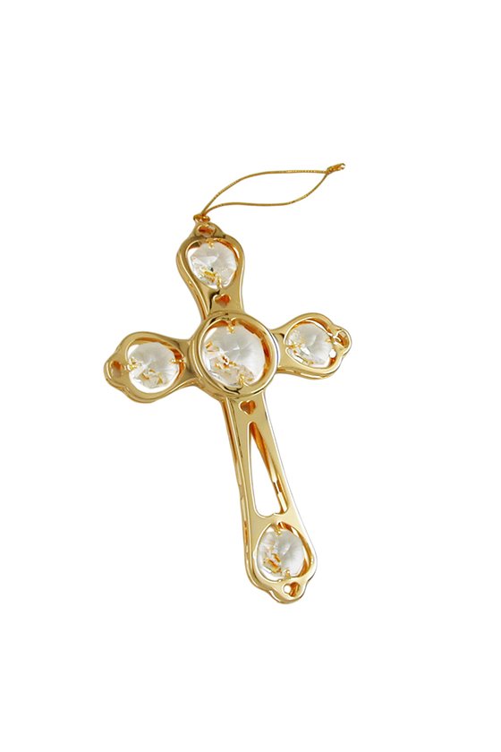 CROSS WITH CRYSTAL ELEMENTS GOLD PLATED