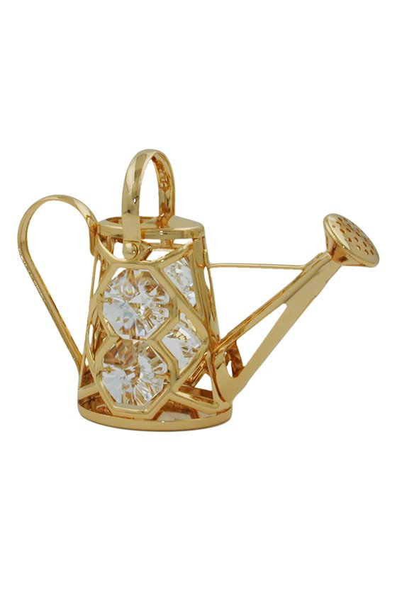 WATERING CAN WITH CRYSTAL ELEMENTS GOLD PLATED